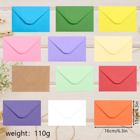 Minimalist Multi-color Kraft Paper Envelopes V-flap Blank Invitation Envelopes For Wedding Party Stationery Office Supplies