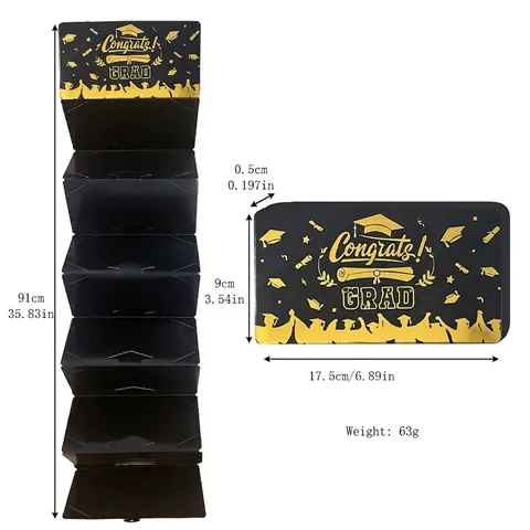 Glückwunsch GRAD Schwarz Gold Absolvent Überraschung Geld Geschenkbox Faltbare Kartenhalter Mit Quaste Graduation Party Favor