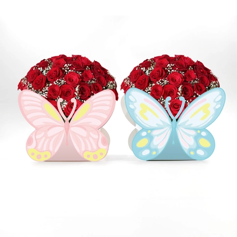 12Pcs Butterfly 3D Cardboard Gift Boxes Pink Blue Romantic Hollow Snack Boxes For Wedding Birthday Tea Party Decorations Favors