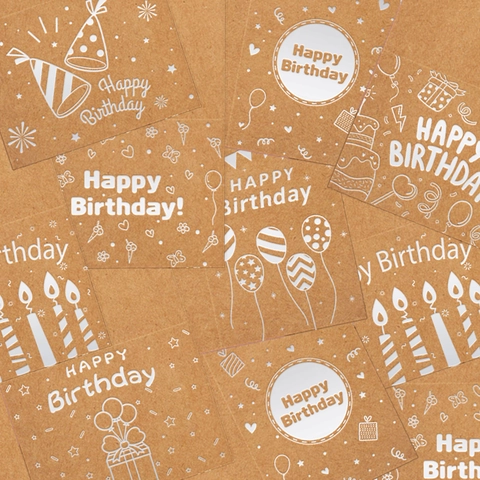 Set di Biglietti di Auguri di Buon Compleanno in Carta Kraft Buste e Adesivi per Regali di Festa Cancelleria Fai da Te