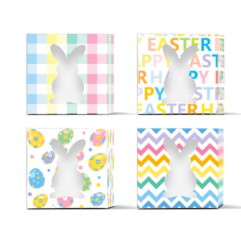 Easter Rabbit Hollow Cardboard Gift Boxes Happy Easter Egg Pattern Candy Treat Packaging Boxes For Party Favor Supplies