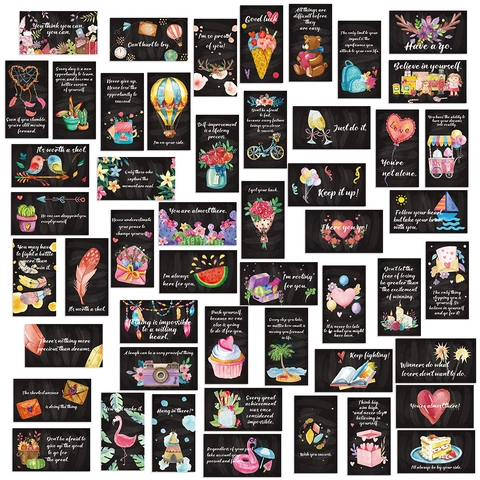 Chalkboard Style Inspirational Lunch Box Notes For Kids Motivational Cards With Hand Drawn Quotes For School Encouragement