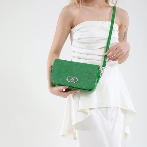 Luxury Rhinestone Sequins Small Square Bag For Women Stylish Lock Buckle Crossbody Shoulder Bag Evening Banquet Party Handbag