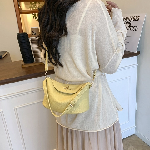 Borsa a Tracolla da Donna in Pelle PU Vintage con Motivo Litchi Borsa a Mano Retro con Chiusura a Girello Elegante Borsa a Spalla Quadrata