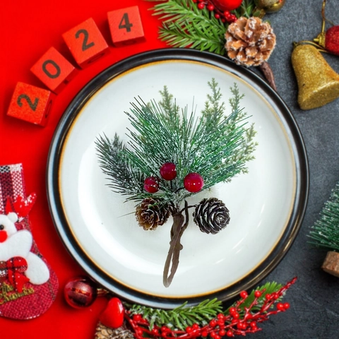 Weihnachten Simulation Kiefernadel Beere Tannenzapfen Stiel Pick Schnee Frost Holz Kunststoff Tischdeko Für Hochzeit Party Festival