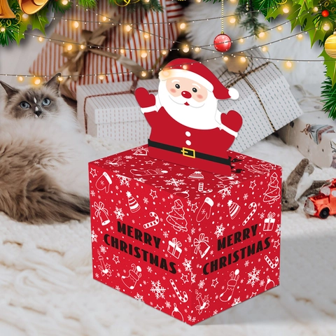Coffret Cadeau Surprise de Tirage d'Argent de Noël Avec Père Noël Renne Sapin de Noël Pour Décoration de Fête