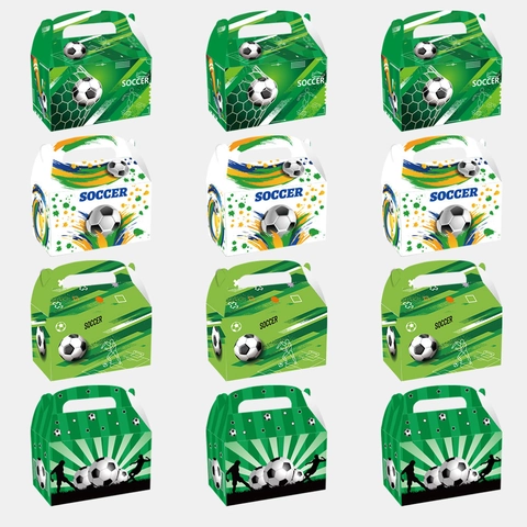 Fußball Thema Party Geschenkboxen Mit Griff Papier Gable Boxen Für Fußballspiel Geburtstag Süßigkeiten Leckerli Schokolade Verpackung Kinder Party Zubehör