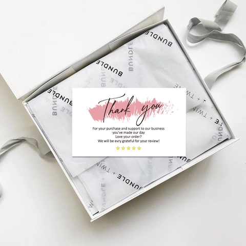 Thank You Cards For Small Business Packaging Flower Bouquet Decoration Paper Mini Gift Message Cards Stationery Greeting Notes
