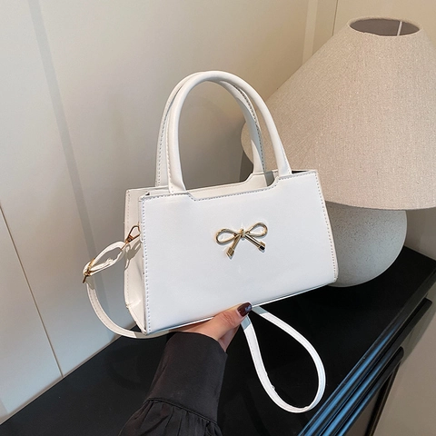Women PU Leather Shoulder Bag French Style Bowknot Mini Square Underarm Bag Fashion Crossbody Handbag For Daily Party Wear