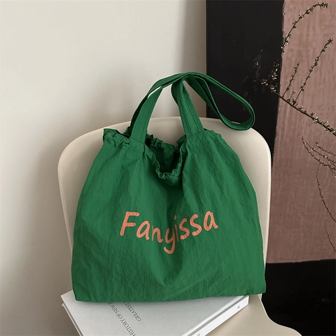 Große Kapazität PU Leder Tragetasche Mode Buchstabendruck Kordelzug Schultertasche Lässige Alltagstasche Mit Einzelgriff