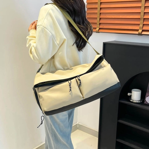 Moda Grande Capacità Borsa a Spalla Nylon Patchwork Borsa a Tracolla Per Donna Casual Quotidiano Viaggi Pendolare Tote Bag