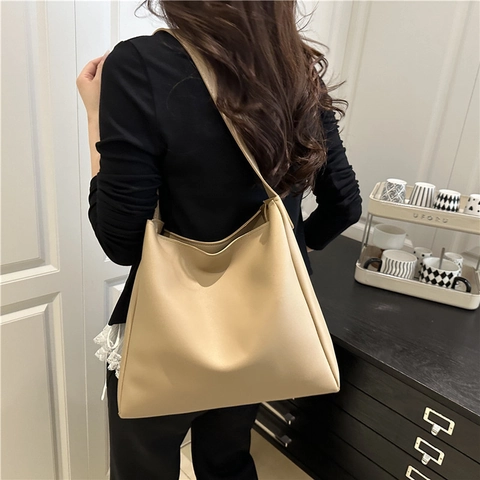 Minimalistisches PU Leder Tote Bag Set Große Kapazität Schultertasche Mit Kleiner Tasche Für Damen Täglich Pendeln Büro