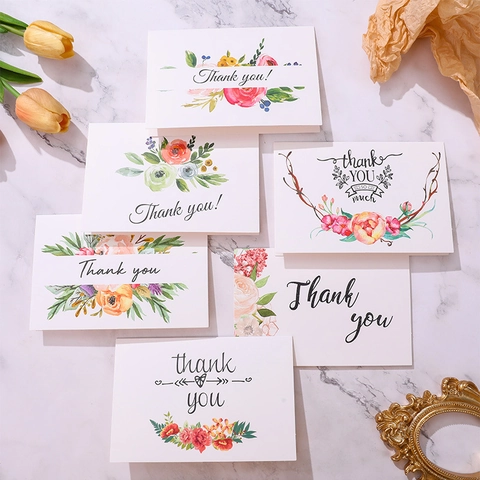 Watercolor Floral Thank You Cards With Envelopes Minimalist Botanical Greeting Cards For Wedding Graduation Christmas Teacher Gift