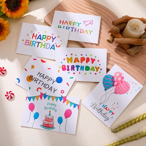Einfache Happy Birthday Grußkarten Set Mit Umschlägen Bunte Handgezeichnete Geburtstagskarten Für Nachrichten Geschenke