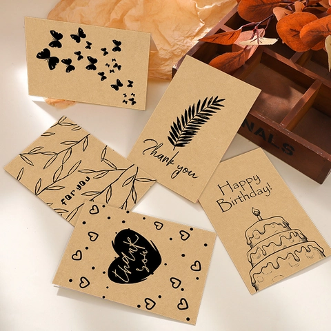 Kraftpapier Grußkarten Und Umschläge Kreative Vintage Geburtstag Dankeschön Nachricht Segen Karten Für Party Hochzeit Täglich