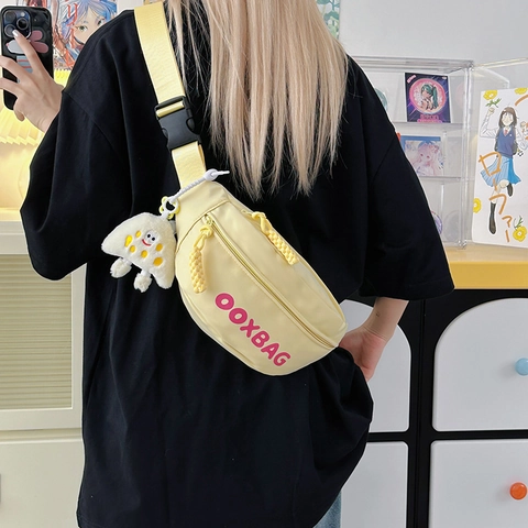 Summer Versatile Nylon Fanny Pack For Men Women Large Capacity Athletic Chest Bag Crossbody Waist Bag With Adjustable Strap