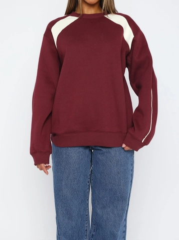 Felpa Casual da Donna Color Block Girocollo Manica Lunga Vestibilità Comoda Maglione Pullover Autunno Inverno Poliestere Moda Streetwear