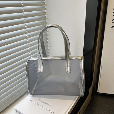 Große Kapazität Netz Make-up Tasche Tragbare Kulturtasche Reisetasche Kosmetik Organizer Handtasche Für Damen Reißverschluss Tasche