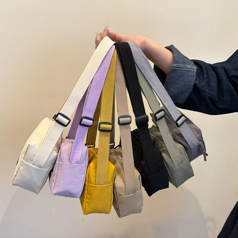 Women Fashion Nylon Polyester Crossbody Bag Lightweight Casual Small Square Shoulder Bag For Daily Travel Messenger Bag