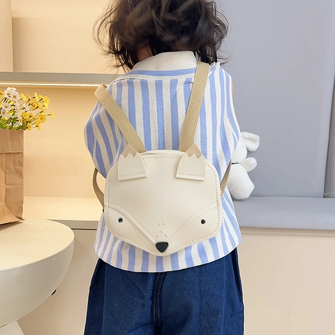 Kids Cartoon Fox Shaped Crossbody Bag Cute Animal PU Leather Shoulder Bag With Adjustable Strap For Toddlers Girls