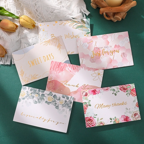 Florale Marmor Heißprägen Grußkarten Mit Umschlägen Für Hochzeit Geburtstag Erntedankfest Party Geschenk Nachrichtenkarten