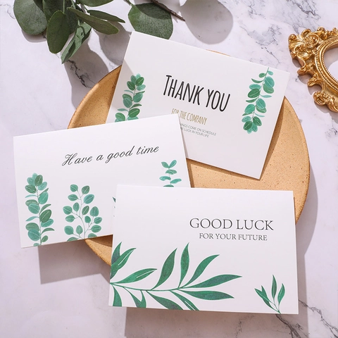 Eucalyptus Leaf Greeting Cards And Envelopes Minimalist Thank You Note Cards For Birthday Graduation Business Blessing