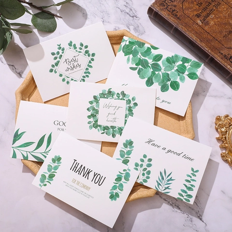 Eucalyptus Leaf Greeting Cards And Envelopes Minimalist Thank You Note Cards For Birthday Graduation Business Blessing