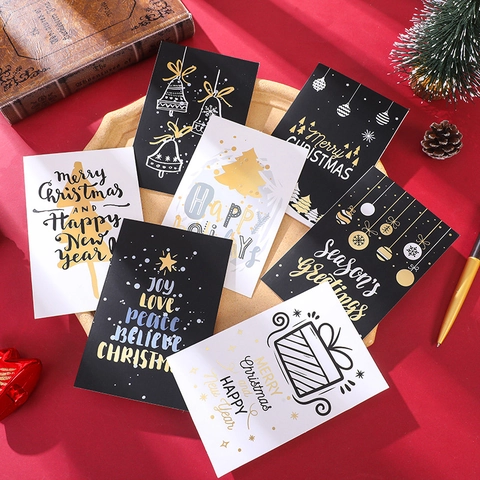 Christmas Greeting Cards With Envelopes Gold Foil Stamping Merry Christmas Cardstock Stationery For Holiday Blessings