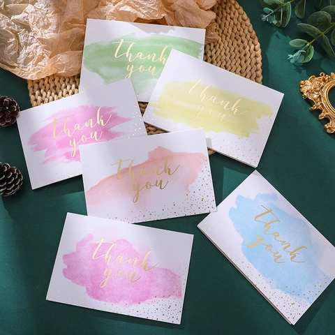 Biglietti di Ringraziamento Bronzanti Acquerello Con Buste Floreale Botanico Compleanno Benedizione Biglietti per Matrimonio