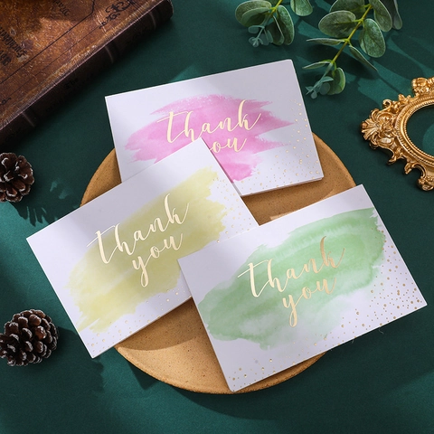 Biglietti di Ringraziamento Bronzanti Acquerello Con Buste Floreale Botanico Compleanno Benedizione Biglietti per Matrimonio