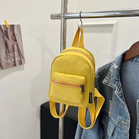 Mini Backpack Nylon Waterproof Lightweight Adjustable Straps Front Pocket Daily Casual Minimalist For Women Girls