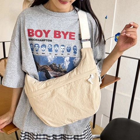 Minimalistische Nylon Halbmond Schultertasche Große Kapazität Lässige Umhängetasche Dumpling Bag Damen Tägliche Mode Handtasche