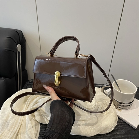 Women Retro Leopard Print Crossbody Bag Fashion PU Leather Small Square Shoulder Bag Large Capacity Handbag With Metal Lock