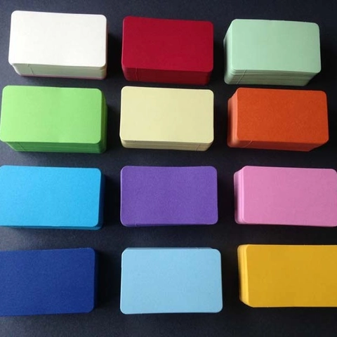 Fiches Vierges Multicolores Carton DIY Notes De Message Coins Arrondis Étude Mot Mémo Papeterie Signets Papier Kraft