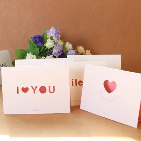 Cartes de Vœux Créatives en Forme de Cœur Avec Enveloppes Pour Anniversaire Saint-Valentin Mariage Cartes de Message