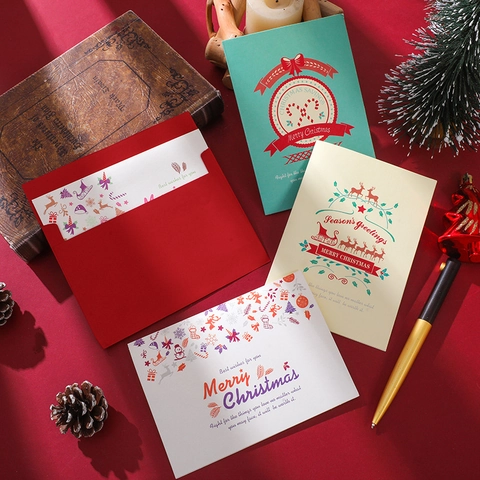 Biglietti Di Auguri Di Natale Aziendali Carta Speciale Pieghevoli Biglietti Regalo Per Benedizioni Con Buste E Adesivi