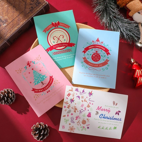 Biglietti Di Auguri Di Natale Pieghevoli Note Di Benedizione Delle Feste Con Buste Motivi Buon Natale Carta Speciale Regalo