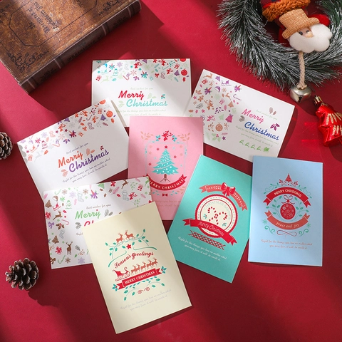 Biglietti Di Auguri Di Natale Pieghevoli Note Di Benedizione Delle Feste Con Buste Motivi Buon Natale Carta Speciale Regalo