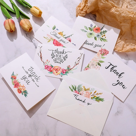 Aquarell Blumen Dankeskarten Mit Umschlägen Minimalistische Botanische Grußkarten Für Hochzeit Abschluss Weihnachten Lehrer Geschenk