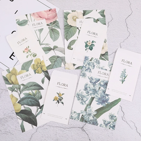 Vintage Botanical Floral Letter Paper And Envelope Set Romantic Aesthetic Writing Stationery For Gift Office School Supplies