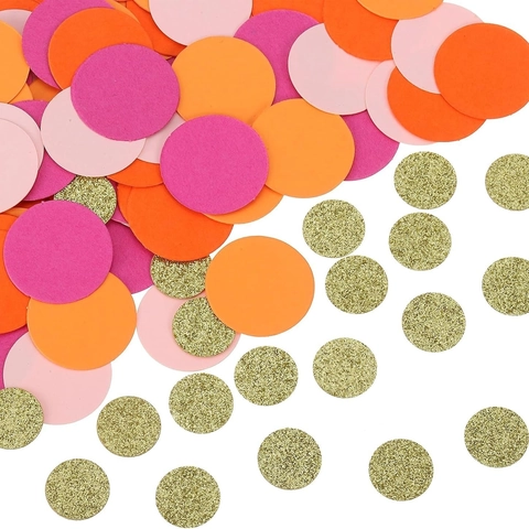 Confetti in Carta Rotondi Multicolore Cerchi Misti Con Brillantini Dorati Per Festa Di Compleanno Matrimonio Decorazioni Tavolo Oggetti Scena