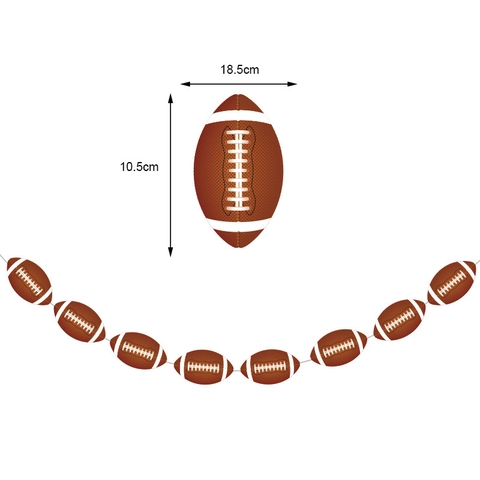 Kit de Decoración de Fiesta de Fútbol Americano Cartel de Papel Espirales Colgantes Cake Topper para Super Bowl Cumpleaños Deportivo