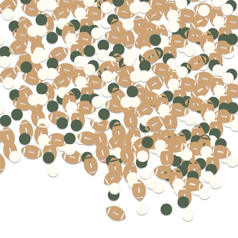 American Football Confetti Sports Theme Party Decorations Rugby Shape Round Paper Scraps For Super Bowl Game Day Birthday Table Decor