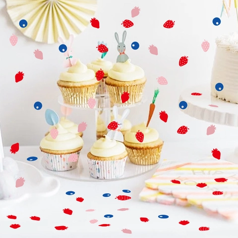 Fruit Strawberry Blueberry Paper Confetti Birthday Party Decoration Table Scatter Decorations For Kids Party