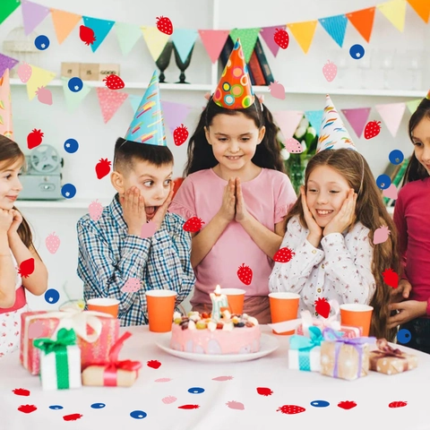 Fruit Strawberry Blueberry Paper Confetti Birthday Party Decoration Table Scatter Decorations For Kids Party