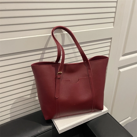 Borsa Tote da Donna in Stile Giapponese di Grande Capacità Pelle PU Versatile a Spalla Sottoascella per Pendolare Quotidiano