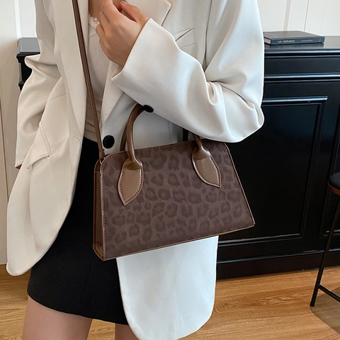 Borsa Da Donna Con Stampa Leopardata Pelle PU Borsa A Tracolla Moda Versatile Per Uso Quotidiano