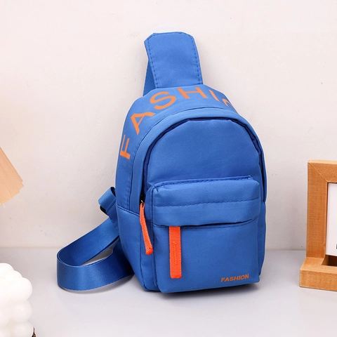 Kids Chest Crossbody Bag Nylon Fashion Letter Print Adjustable Strap Solid Color Lightweight For Boys Girls Kindergarten