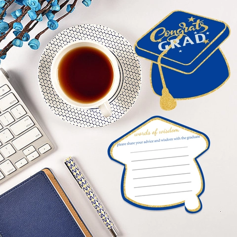 Graduation Cap Shaped Advice Cards Congrats Grad Mortarboard Wisdom Message Cards For Graduation Party Decorations School Ceremony