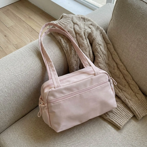 Vrouwen Minimalistische Nylon Canvas Schoudertas Grote Capaciteit Lichtgewicht Tote Bag Voor Werk School Casual Reistas